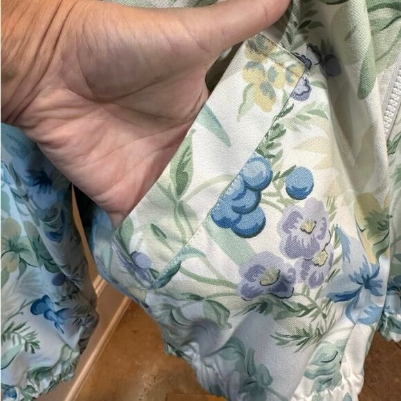 Vintage 90’s Reversible Floral Striped Cottagecore Coquette Zip Up Jacket Large - Picture 13 of 16